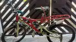 Bright red colour bicycle