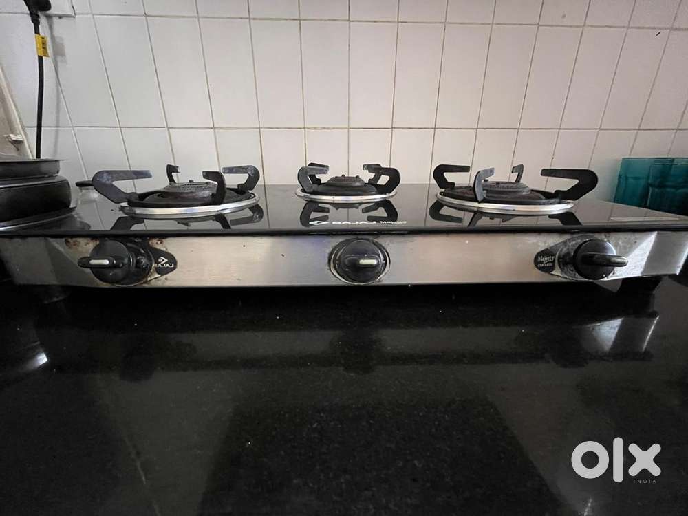 3 burner glass top gas stove