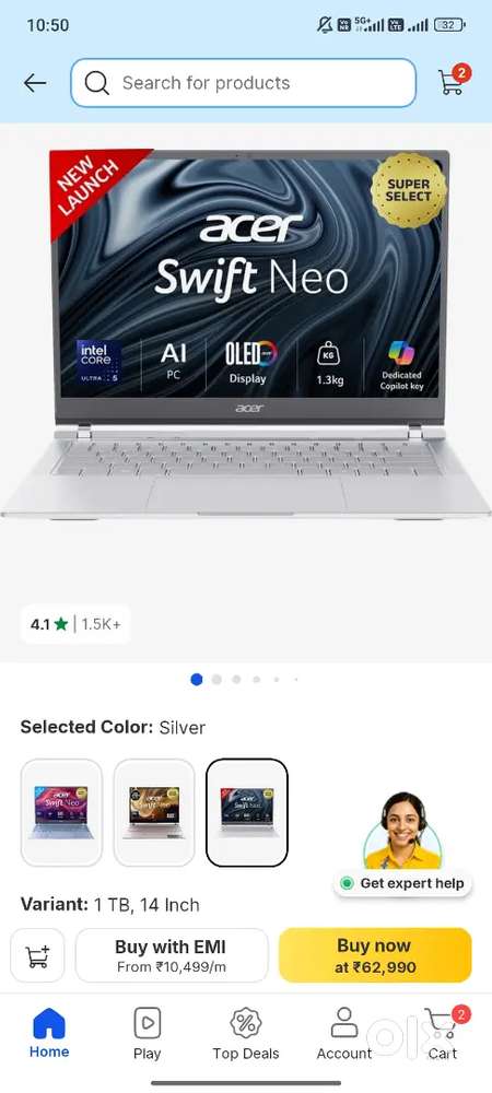 Acer Swift neo oled 1TB