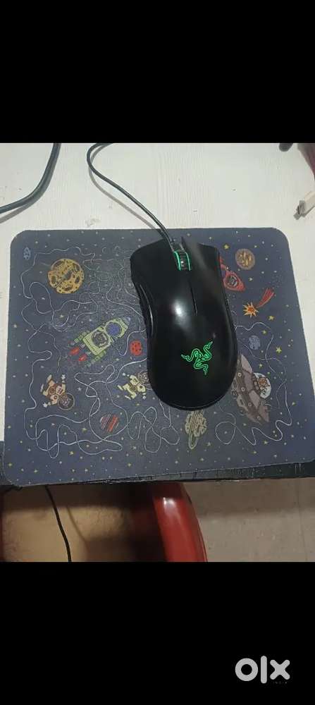 Razer DeathAdder Essential Wired Gaming Mouse  Green Lighting