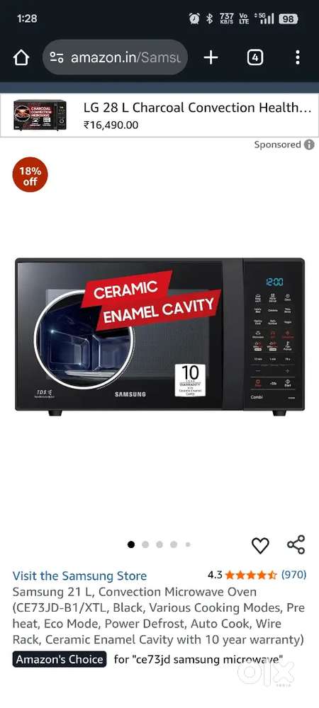 All New samsung 21 L