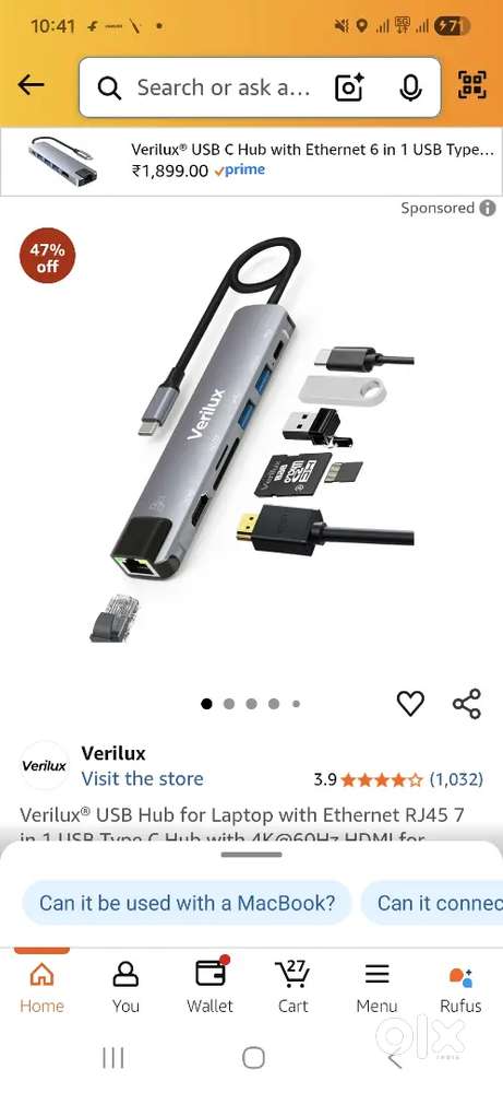 Verilux USB Hub for Laptop