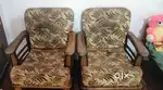 Sofa 3 seater + 2 single seaters, Dining table with chairs