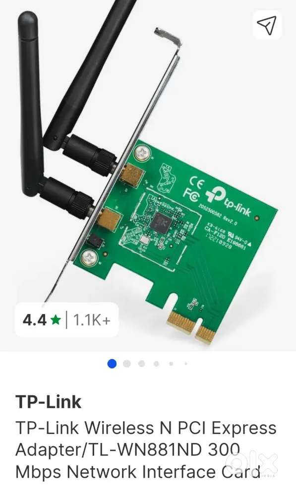 Original Wifi Card For Pc (Pcie) Tplink 881ND Warranty Upto 11/26