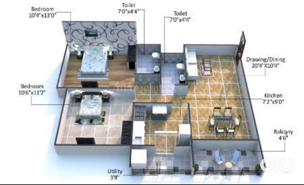 2 BHK 6th floor Flat at Paras Heights ,Ayyodhya Bypass ,Bhopal