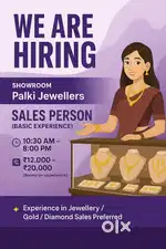 Sales Staff Needed for Reputed Jewellery Store