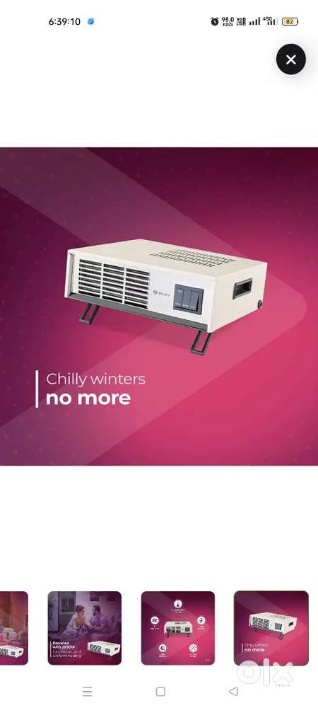 Bajaj room heater  blower dec 2024 purchased