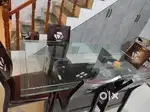 Dining table with glass top
