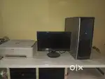 Computer setup Acer monitor and Hp Cpu with printer hp