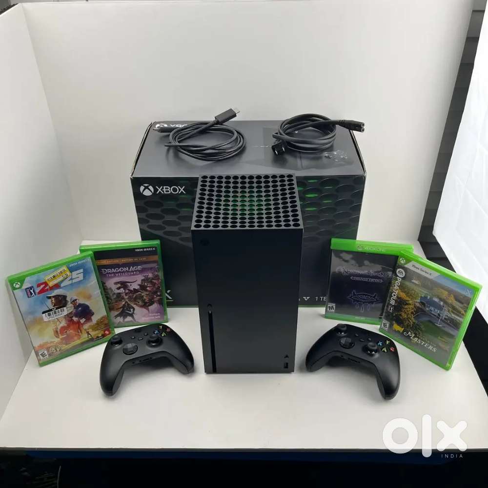Xbox Series X 1TB Black With 2 Controllers, 4 Games, Wires & Box