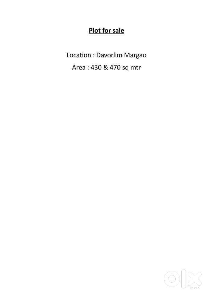 Plot for sale in Davorlim