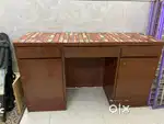 Wooden Table with 3 Drawers & 2 Cabinets Price Negotiable