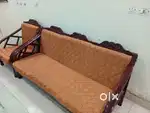 Wooden Sofa With Pillows 5 Seater, Soft Pillows