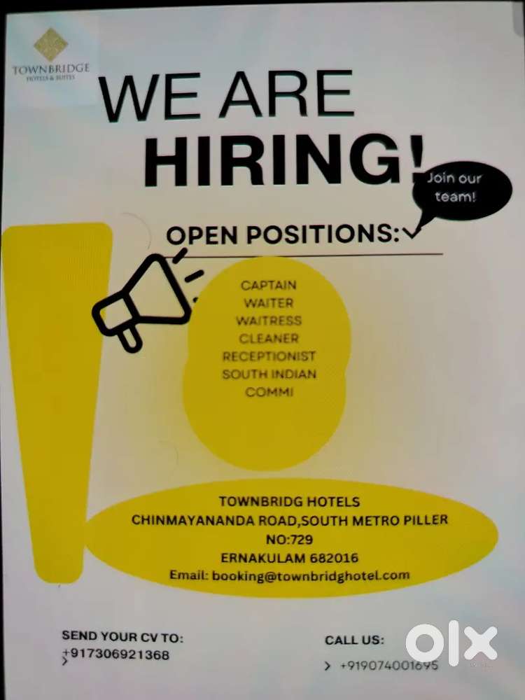 experienced candidates for.  Reception f&b service