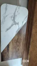 BROWN AND WHITE TABLE