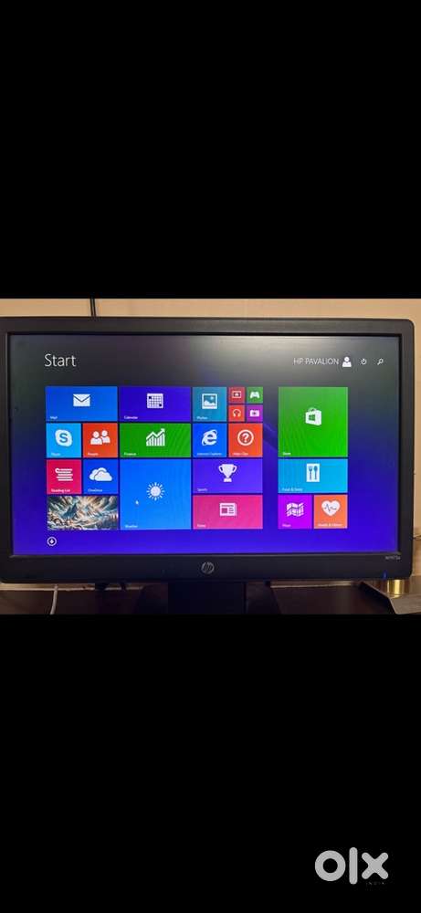 Hp computer with monitor, table ,cpu, ups , speaker