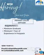 Required sales person for polypack milk in ayodhya,