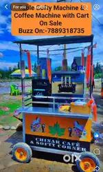 Table top Softy machine & coffee machine with cart on sale