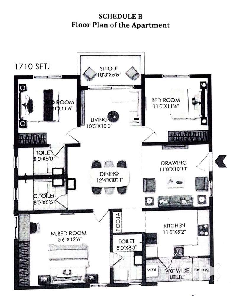 New 3 bhk flat for sale in miyapur