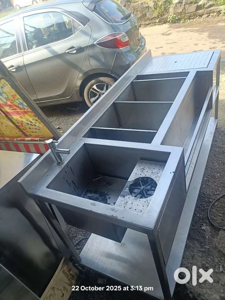 Bar steel counter ice storage wash basin counter for bar