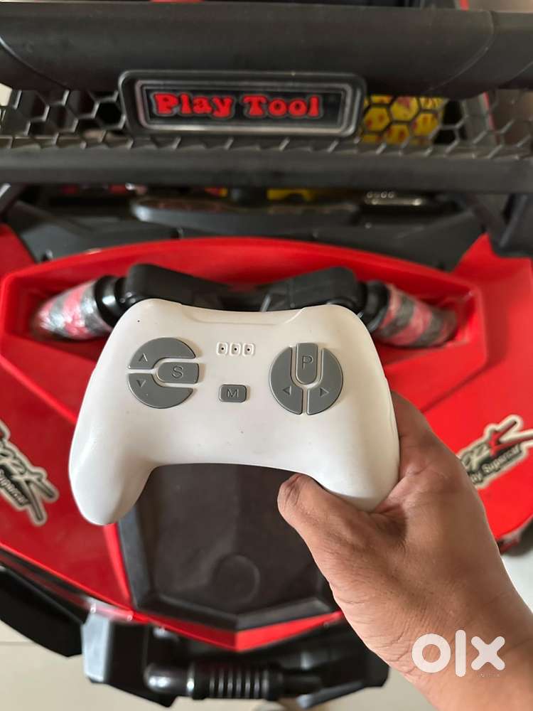 Baby red electric car