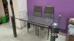 Glass dining table in excellent condition