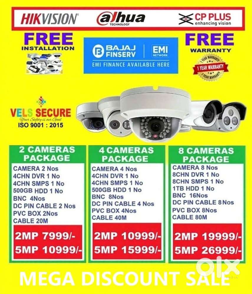 OFFER OF          2MP  DAHUA or CP PLUS or HIKVISION  CCTV CAMERA   DA