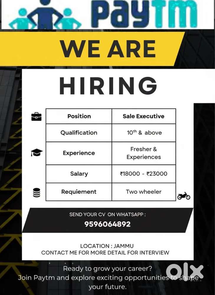 Paytm Jobs available