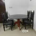 Dining table with 4 wooden chair