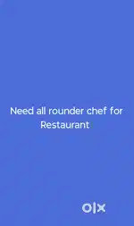 Required restaurant staff chef