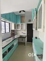 2 BHK semi furnished flat  double bed 2 Big almirah modular kitchen