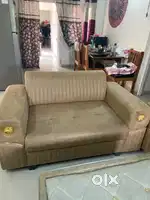 7 seater sofa set with cushion beige coloured , 8 months old