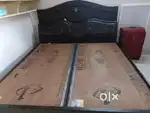 Selling urgently double bed with box