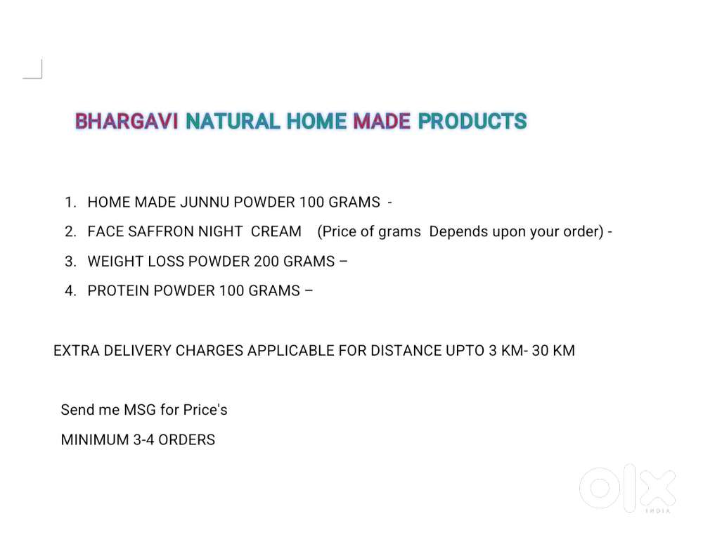 BHARGAVI NATURAL HOME MADE PRODUCTS