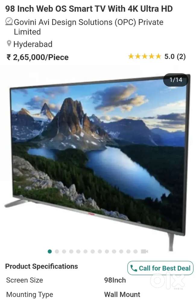 98 inches Gangnam webOS QLED smart tv  installation and Home Delivery.
