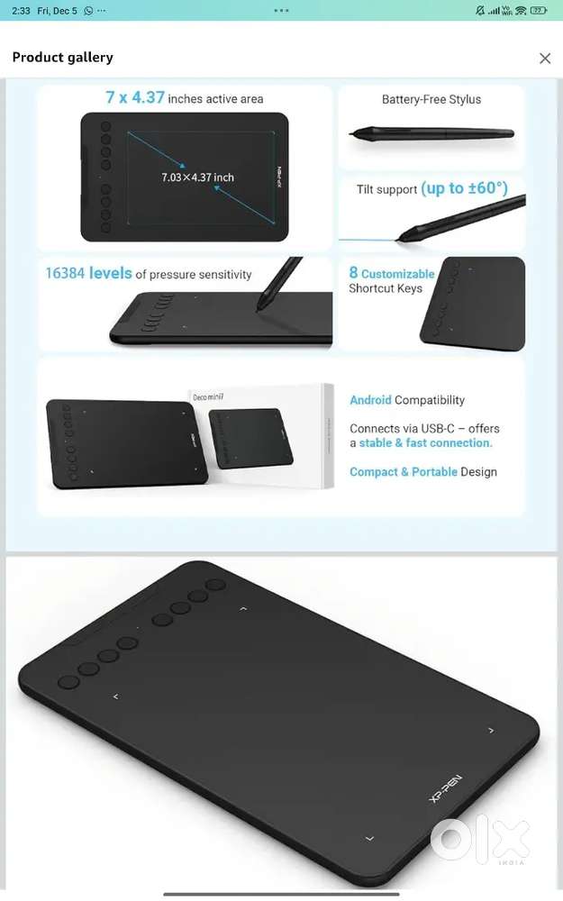 XPPen Updated Deco Mini7 V2 Drawing Tablet{negotiable}