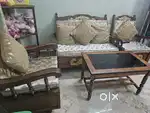 Segun Wood Sofa Set & table