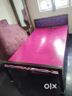 Iron cot 4/6 with playwood table drawer