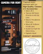 Camera and Accessories for rent