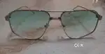 Metal polygonal Silvery Frame with Plain light green lens Glasses