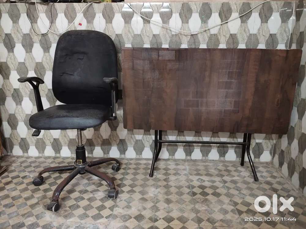 Folding Computer Table & Revolving Chair - Perfect for Home Office
