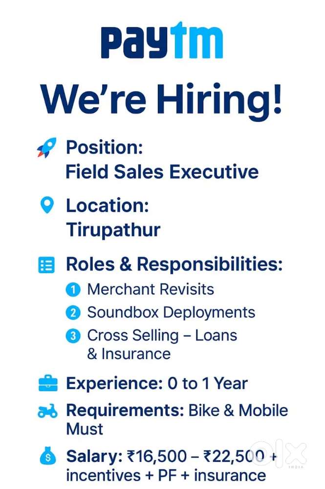 We are hiring Paytm job freshers and experienced person contact me