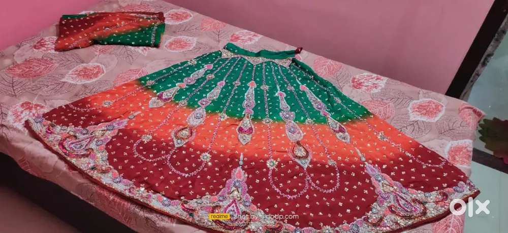 Multicolor Zari work lehenga