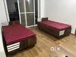 2 wooden single beds with storage and mattress ( 3ft x 6ft )