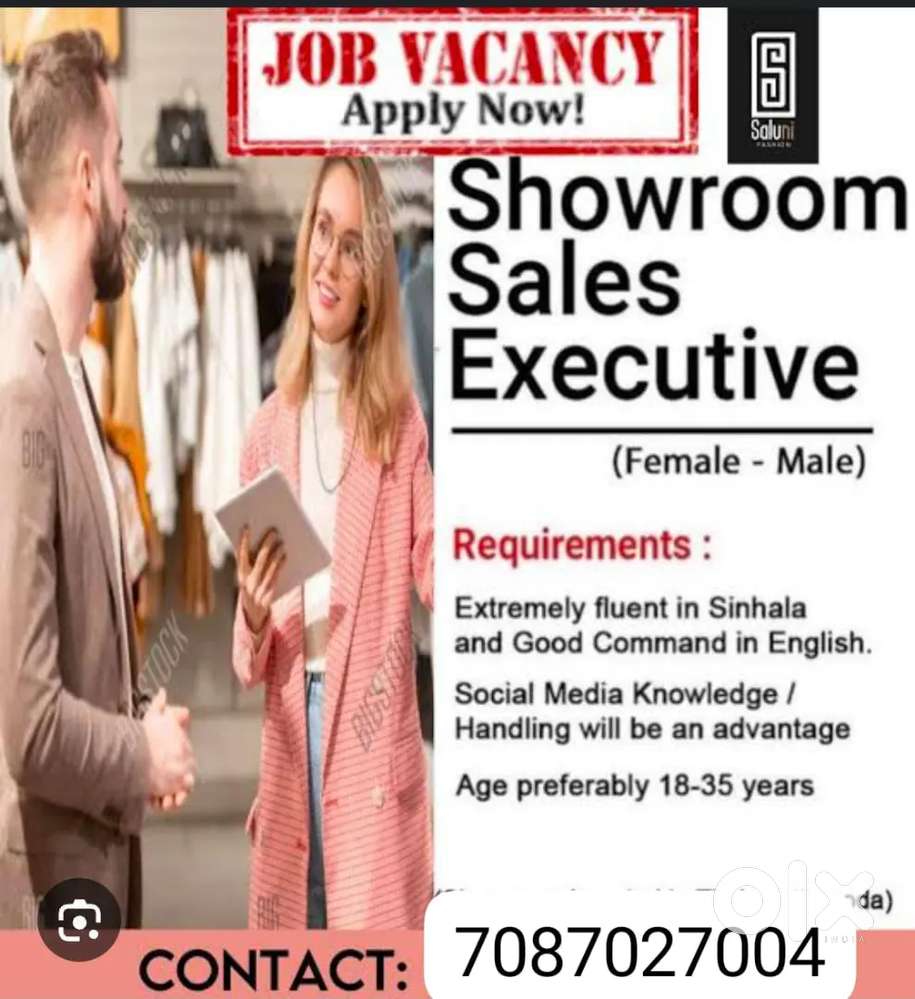 Sales mall showroom jobs customer care work