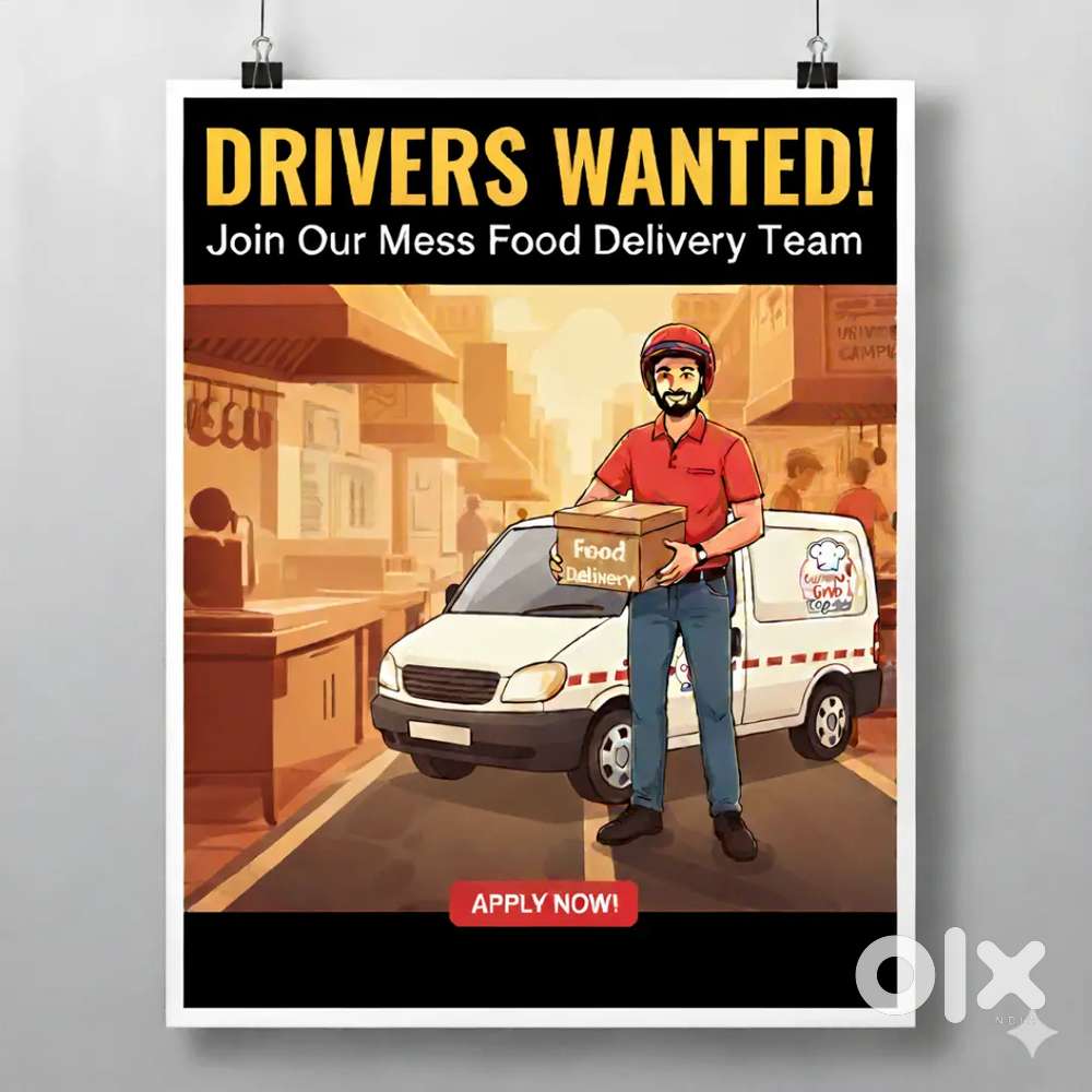 Driver required for delivering mess food