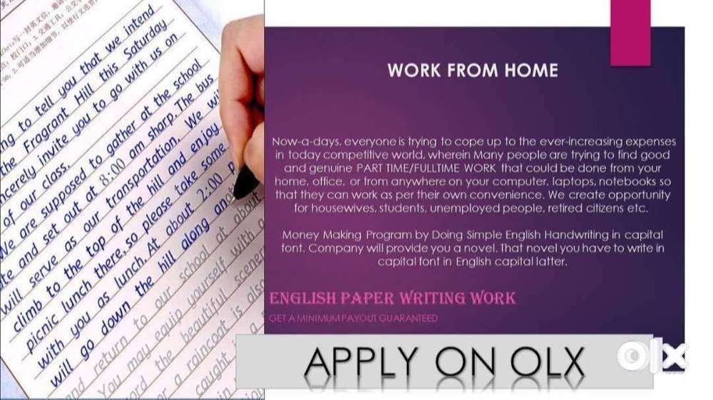 WORK FROM HOME-PART TIME JOBS-SIMPLE TYPING & EASY HAND-WRITING JOBS