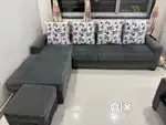 3 + 2 + 1 seater sofa set with cushions (L type with storage)