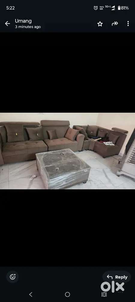 Newly polythene covered Sofa set 7 seater centre table  2 single couch