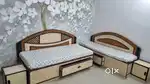 Single Box Bed Set with Storage + Sofa/Couch Option & Side Tables